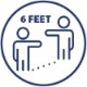 6-feet social distancing icon image