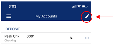 Screen shot of Mobile Banking "edit" icon