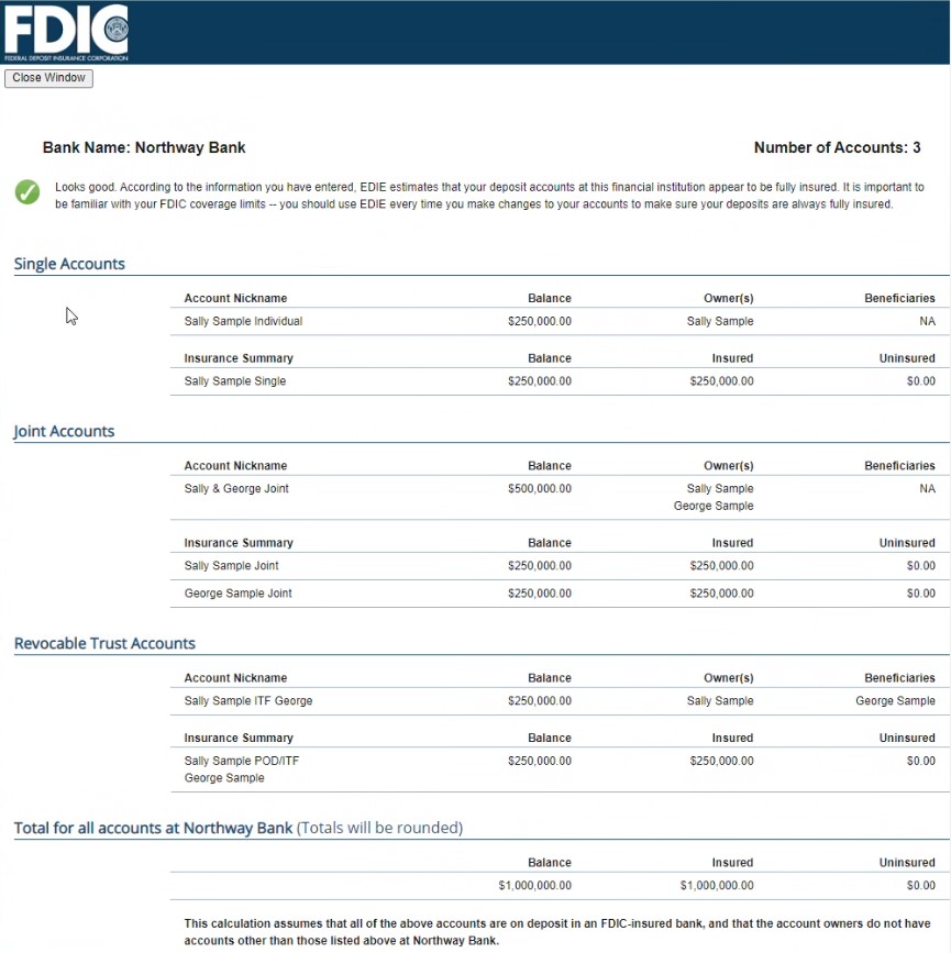 image of FDIC EDIE Example